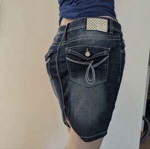 Trendy Blue Denim Mini Skirt